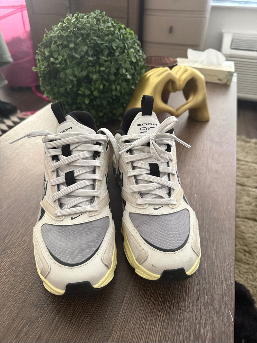 Nike White Gray Sneakers with Yellow Accents